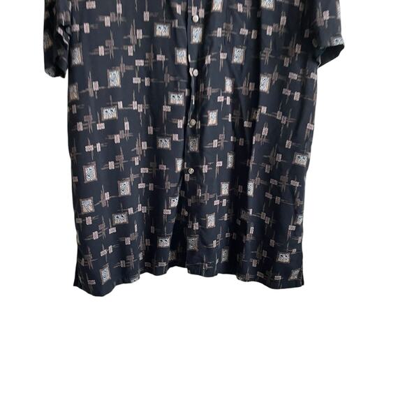 Foundry Mens Shirt XLT Palm Tree All Over Print Rayon Button Up Travel Office - Picture 7 of 10